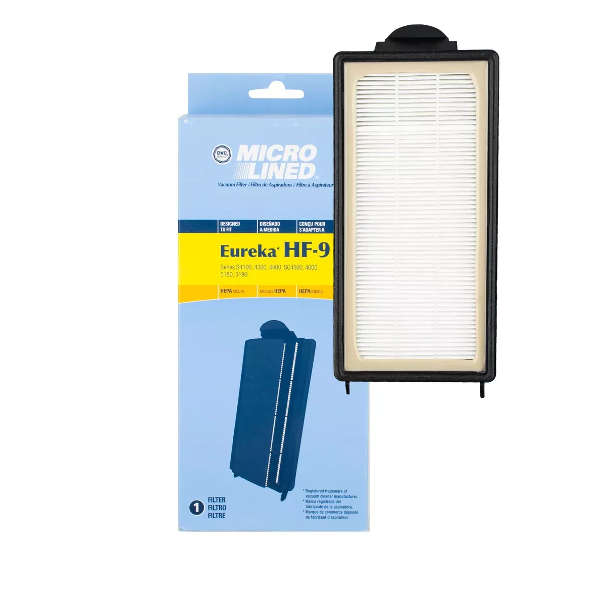 471046 Eureka / Sanitaire HF-9 / HF-9 Filter DVC Fits Models EUREKA* Boss* Widetrack, Whirlwind* and Whirlwind Lite* (4100, 4300-4600, 5180, 5190, SC4180, SC4500 Series) Uprights. Pack of 1 filter