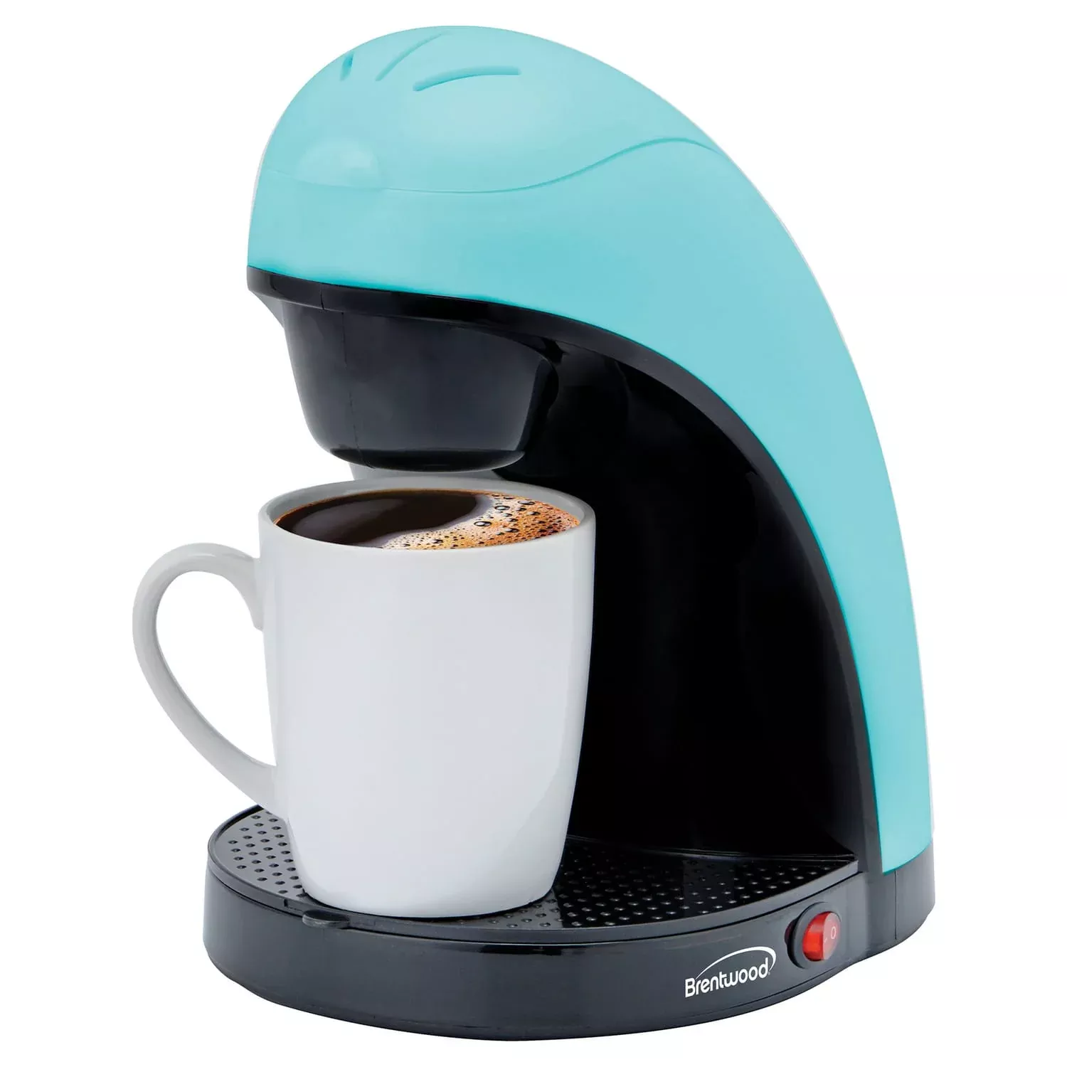 Brentwood Single-Serve Drip Coffee Maker with Ceramic Mug, Blue