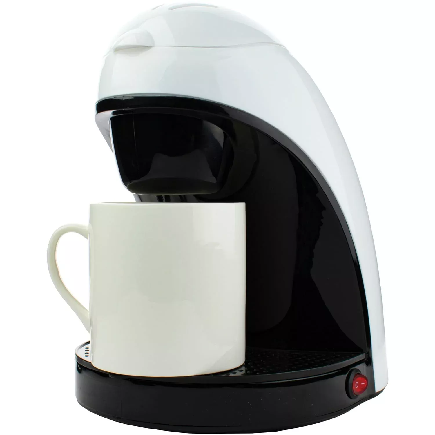 Brentwood Single-Serve Drip Coffee Maker with Ceramic Mug, White