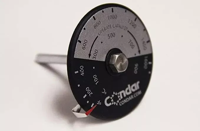 Catalytic Probe Thermometer – Condar 3-194 | 2 1/8" Copper Probe | For Dutchwest & Compatible EPA Woodstoves