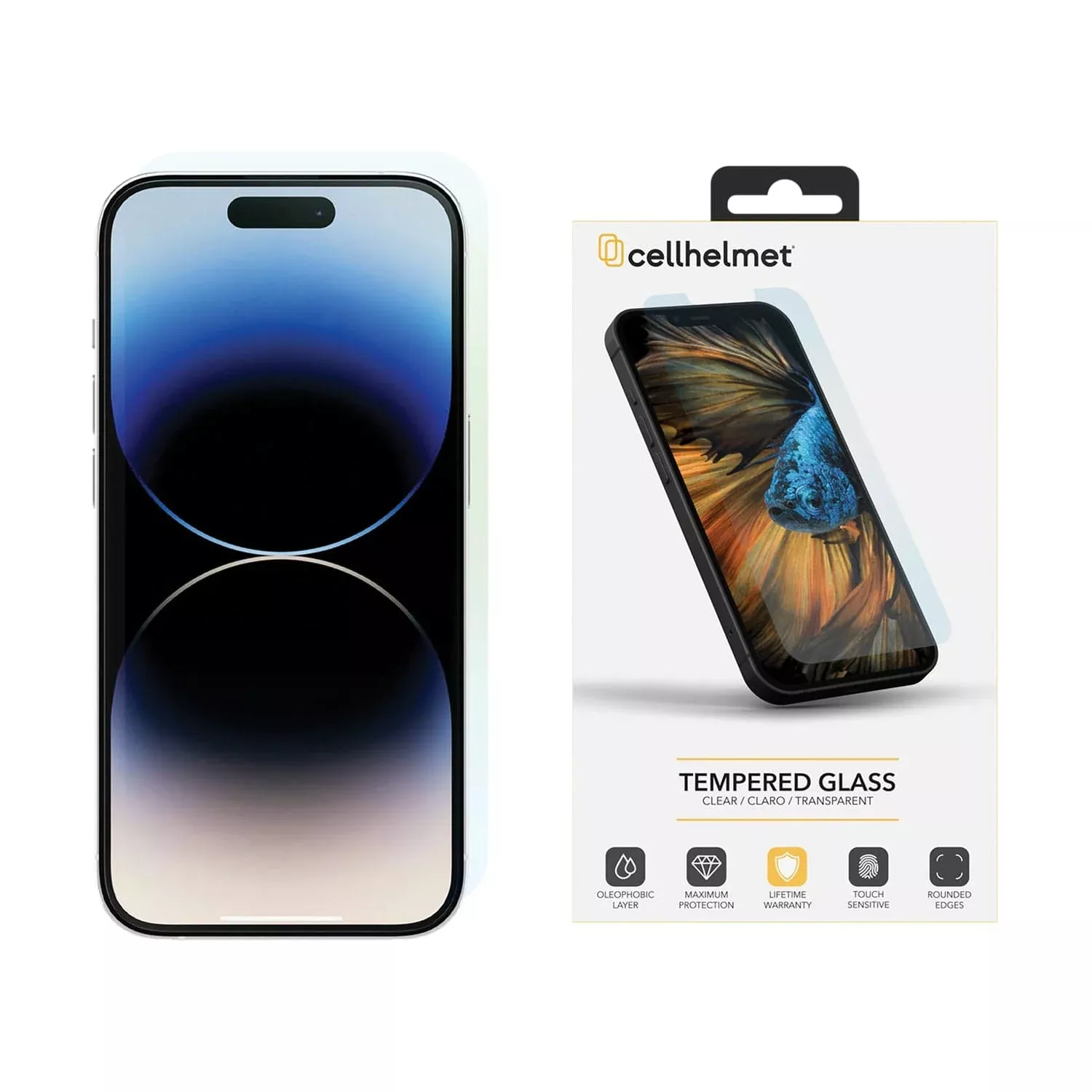 Cellhelmet Tempered Glass Screen Protector for iPhone, iPhone 15