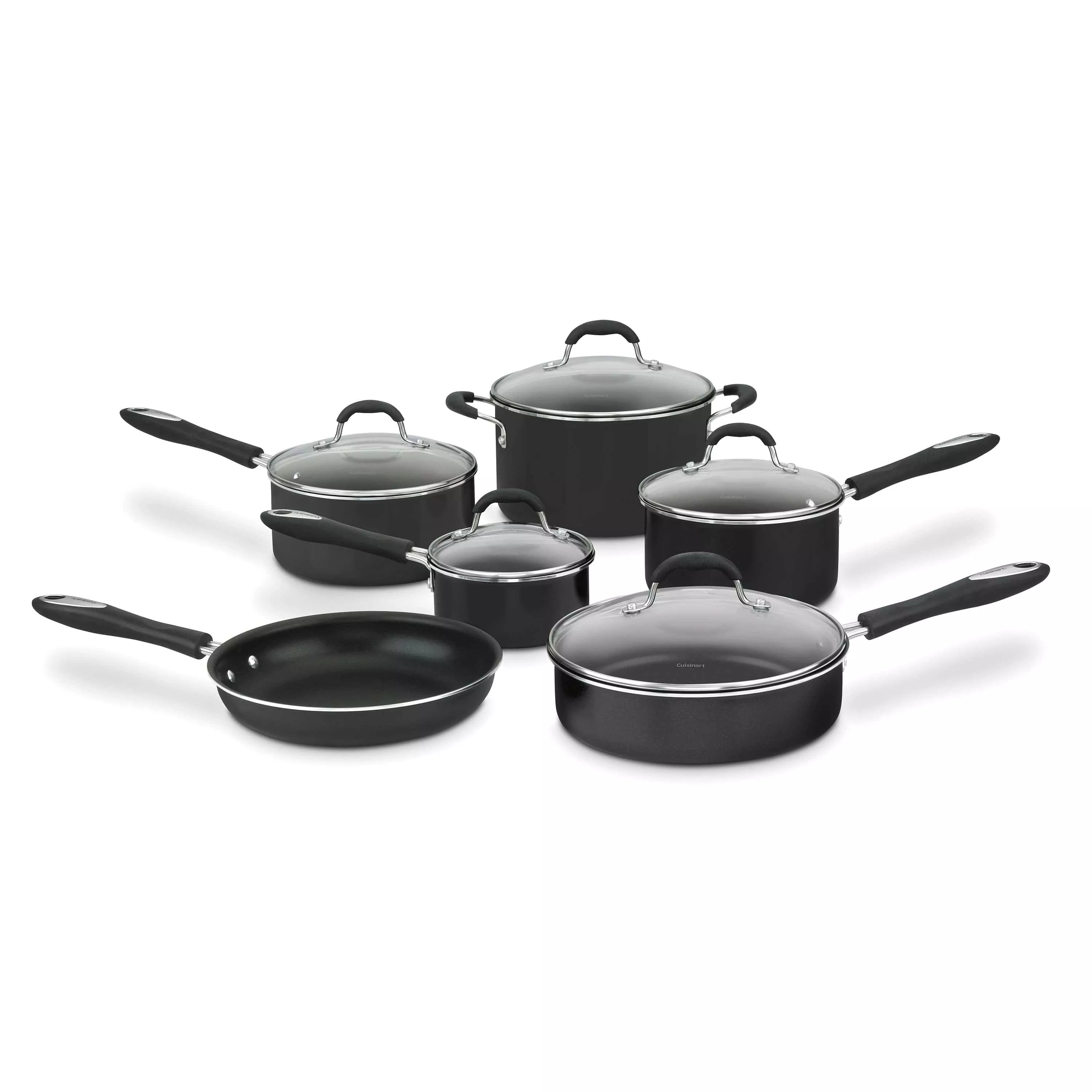 Cuisinart Advantage 11 Piece Nonstick Cookware Set, Black