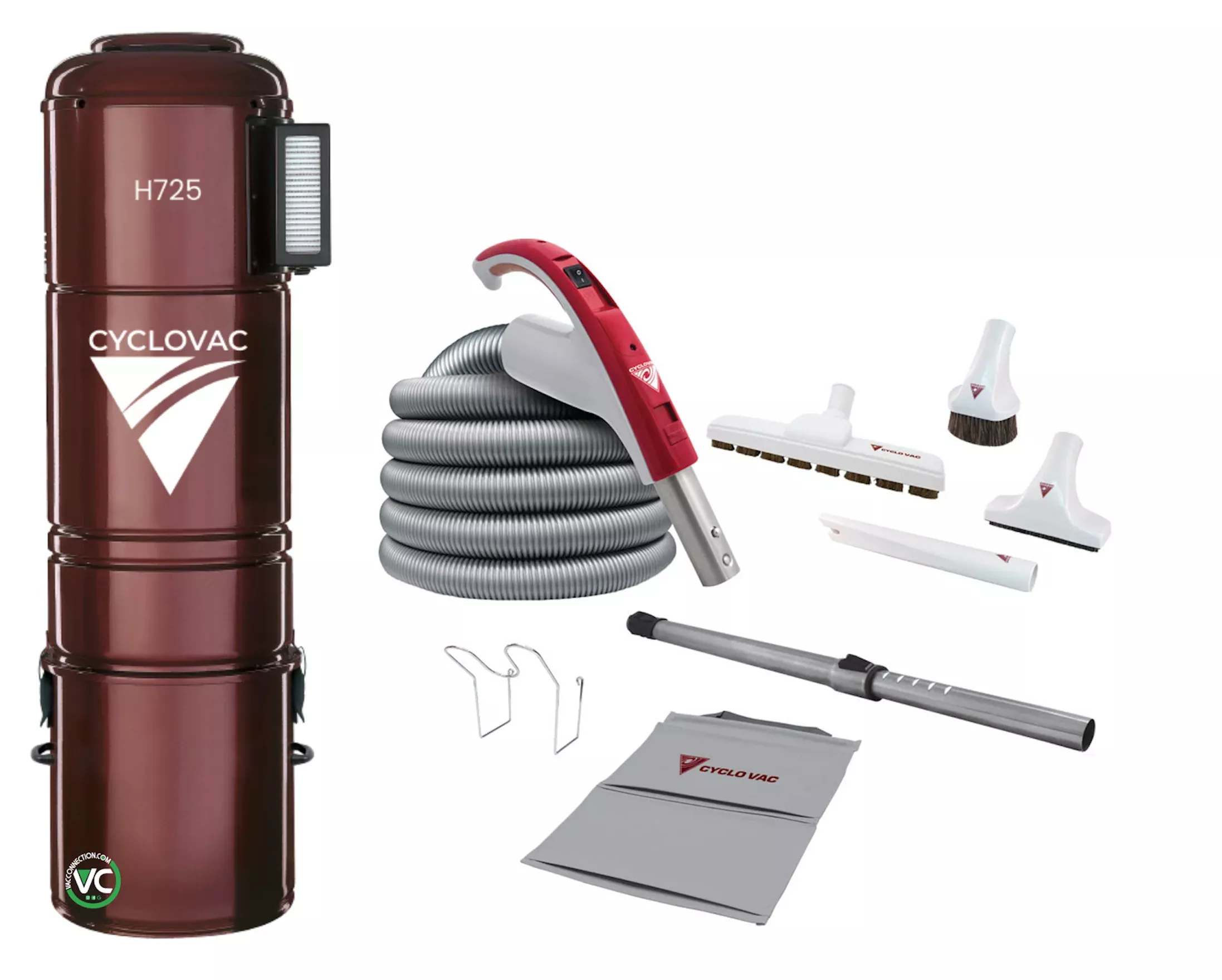Cyclovac Central Vacuum H725 with Bare Floor 35' Hose Set