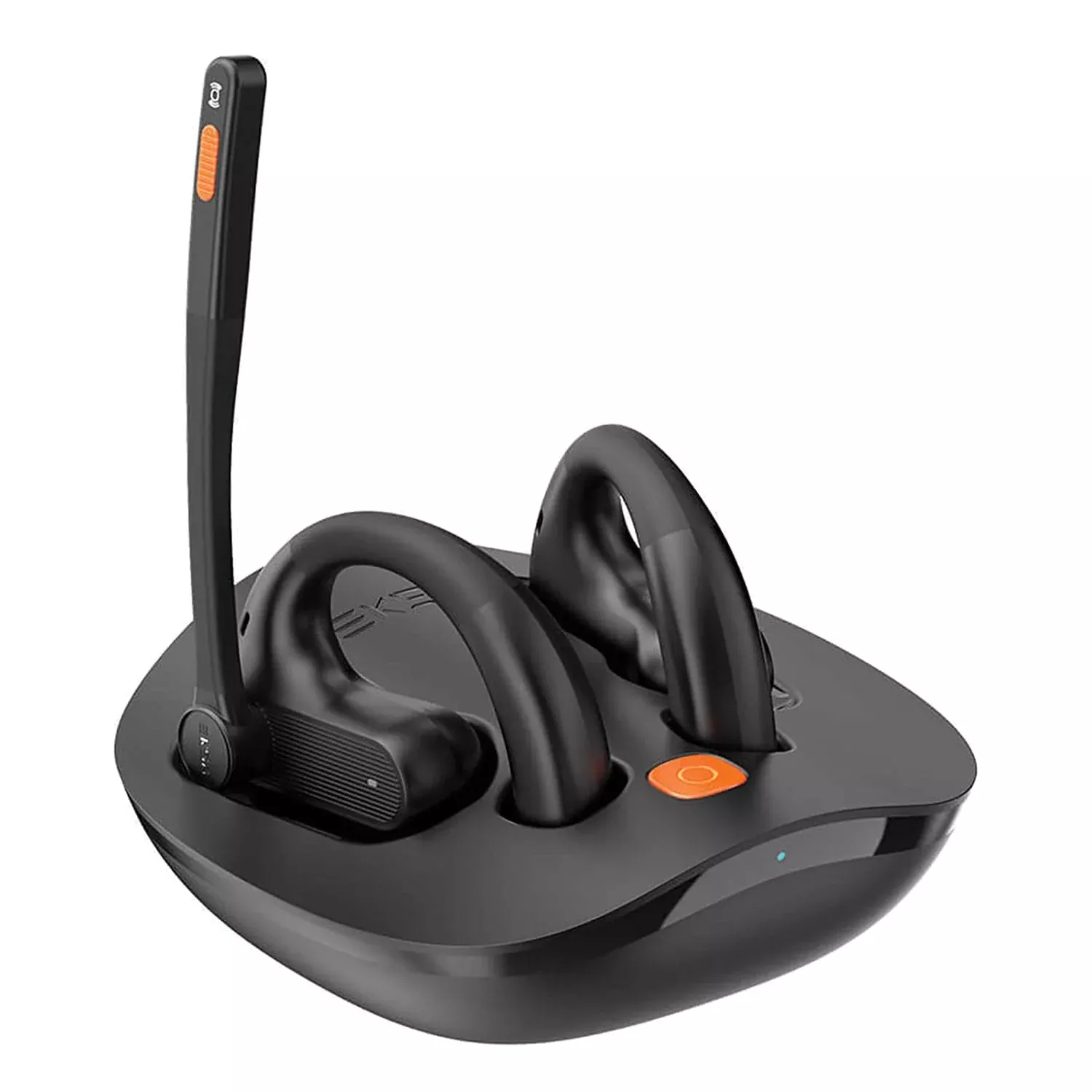 EKSAtelecom S30 Bluetooth Open-Ear Air-Conduction Headset with Microphone, True Wireless with Charging Case, Black