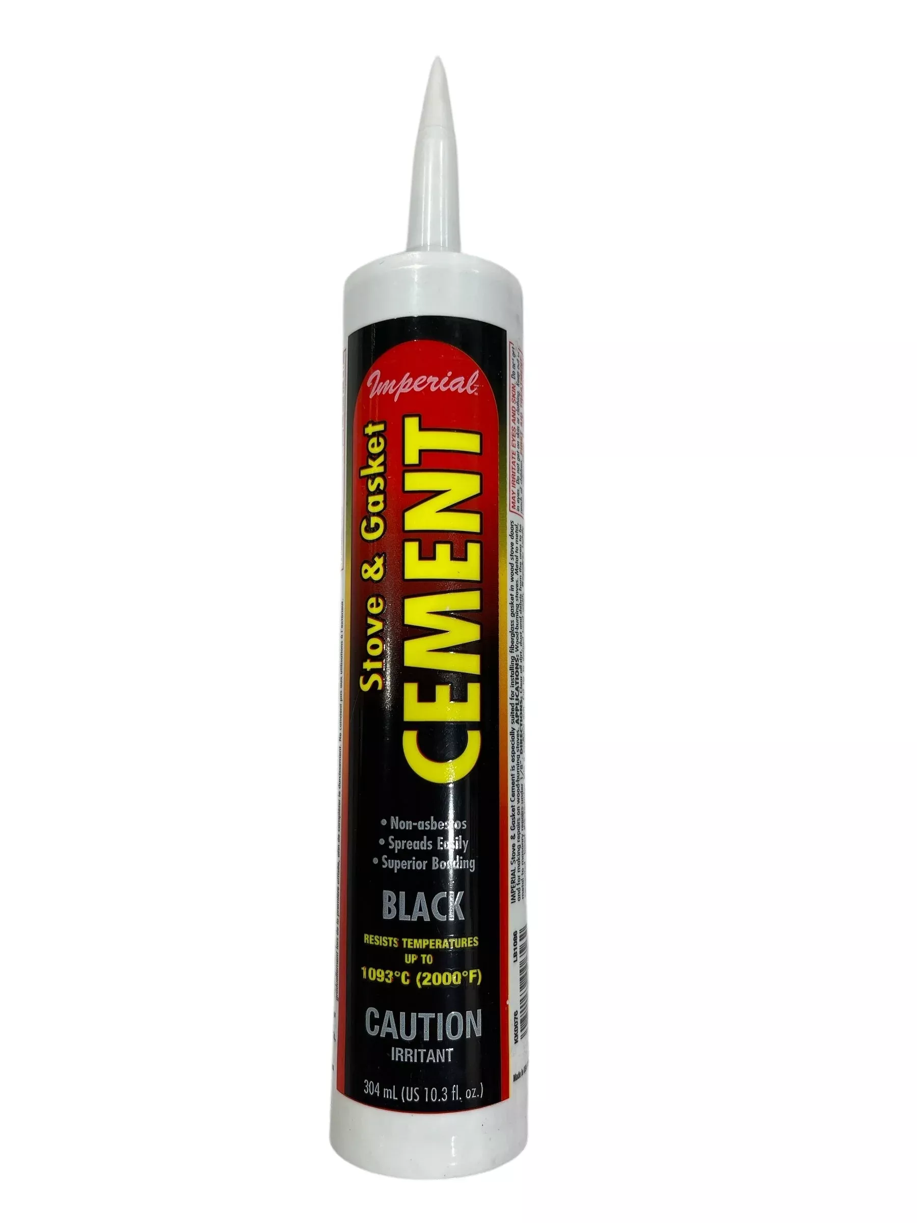 Gasket Cement (Black) – 10.3 oz Caulking Tube | KK0076 | High-Temp Adhesive for Stove Gasket & Metal Repairs | Imperial Manufacturing