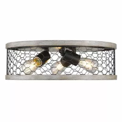 Golden Lighting 3171-FM15-BLK-CW Flush Mount Ceiling Light, Matte Black