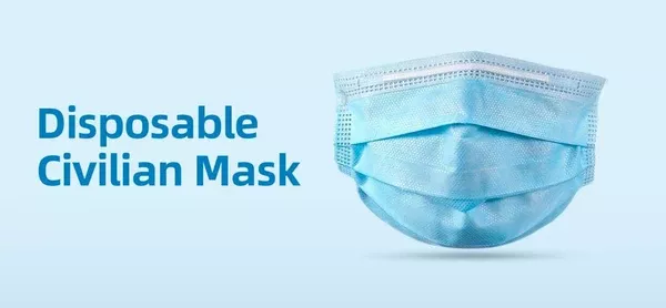 High Quality Disposable Face Coverings, 3 Layer Technology with Adjustable Nose Piece, 100 Masks