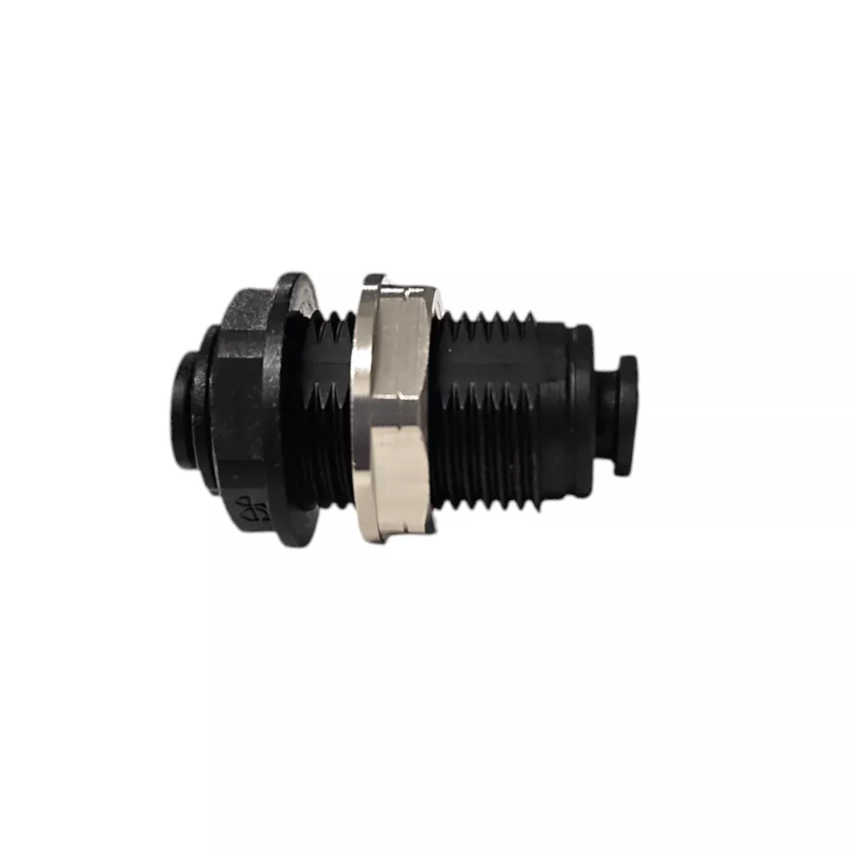 John Guest Bulkhead Union PP1208E Black Polypropylene 1/4"