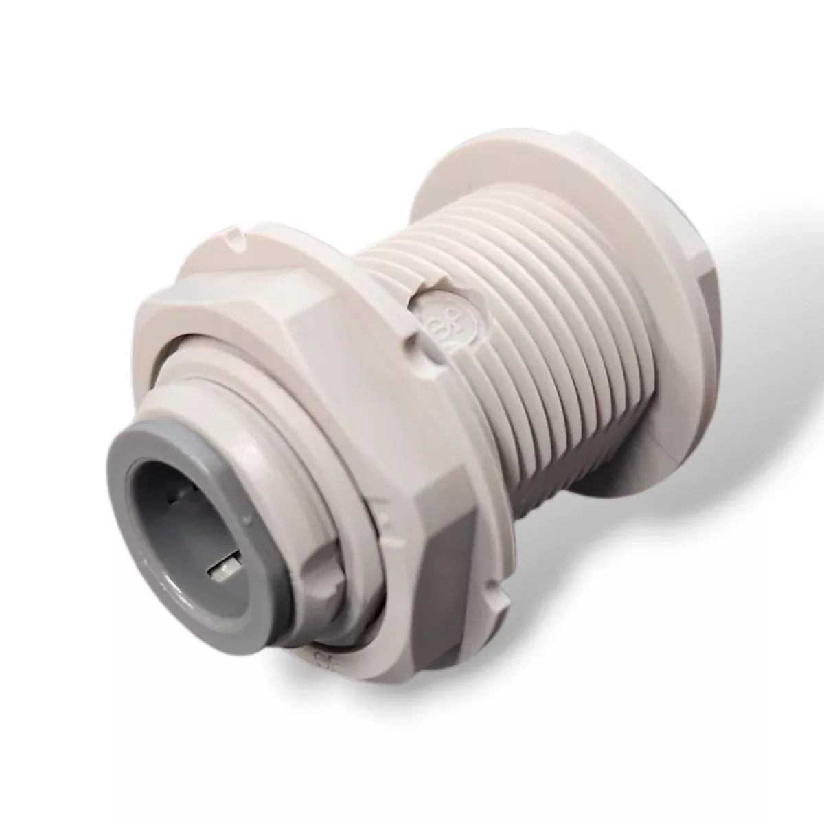 John Guest PI1216S Bulkhead Union - 1/2 x 1/2