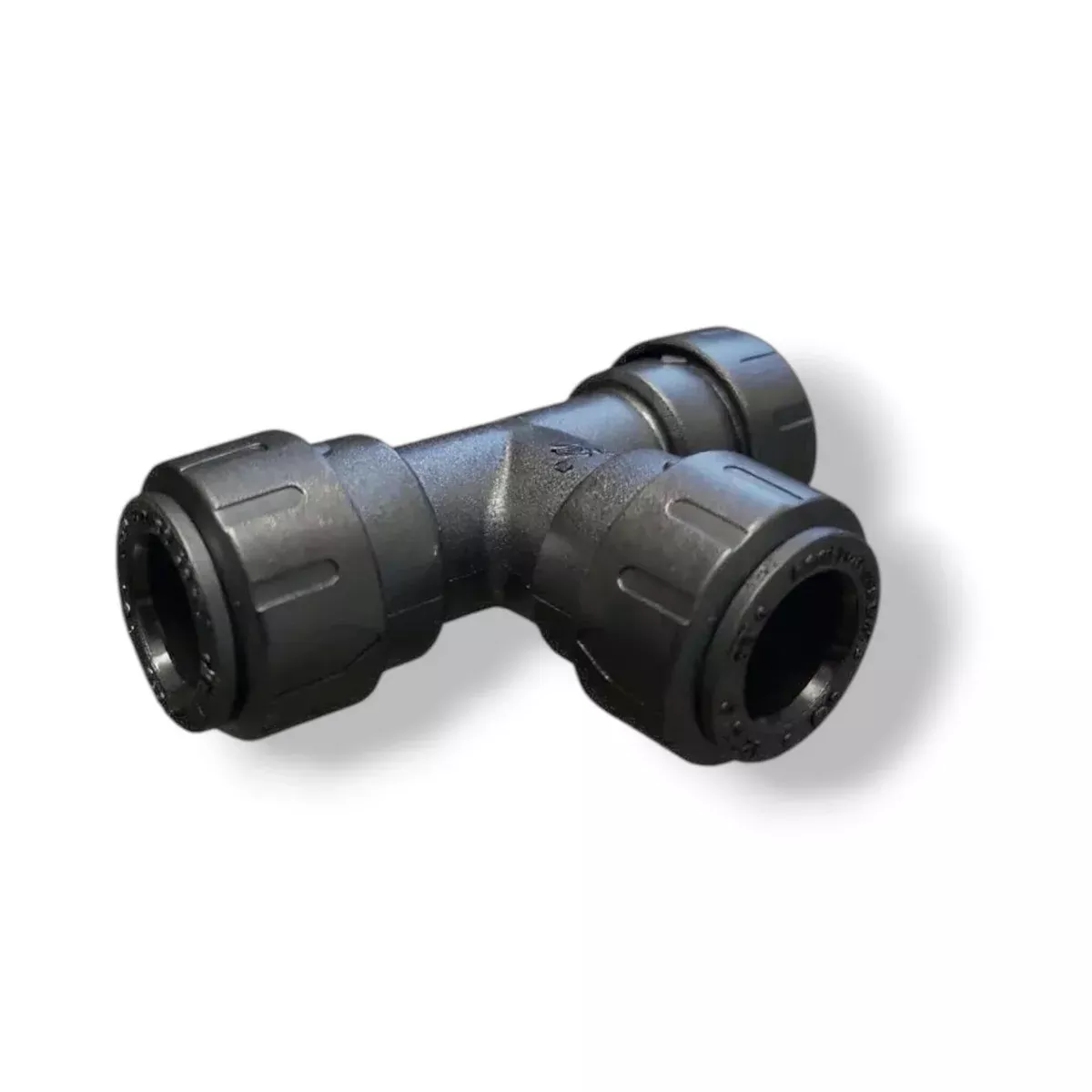 John Guest PSEI0220E ProLock 1/2" CTS Push-to-Connect Tee – Plastic Quick Connect Fitting for Copper Tube, Plumbing & Water Softeners, Black