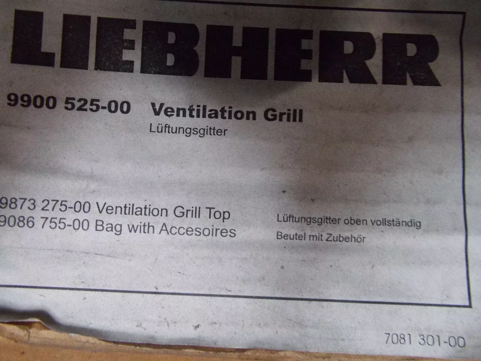 Liebherr 9900-525-00 Vent Kit, 60 Inch
