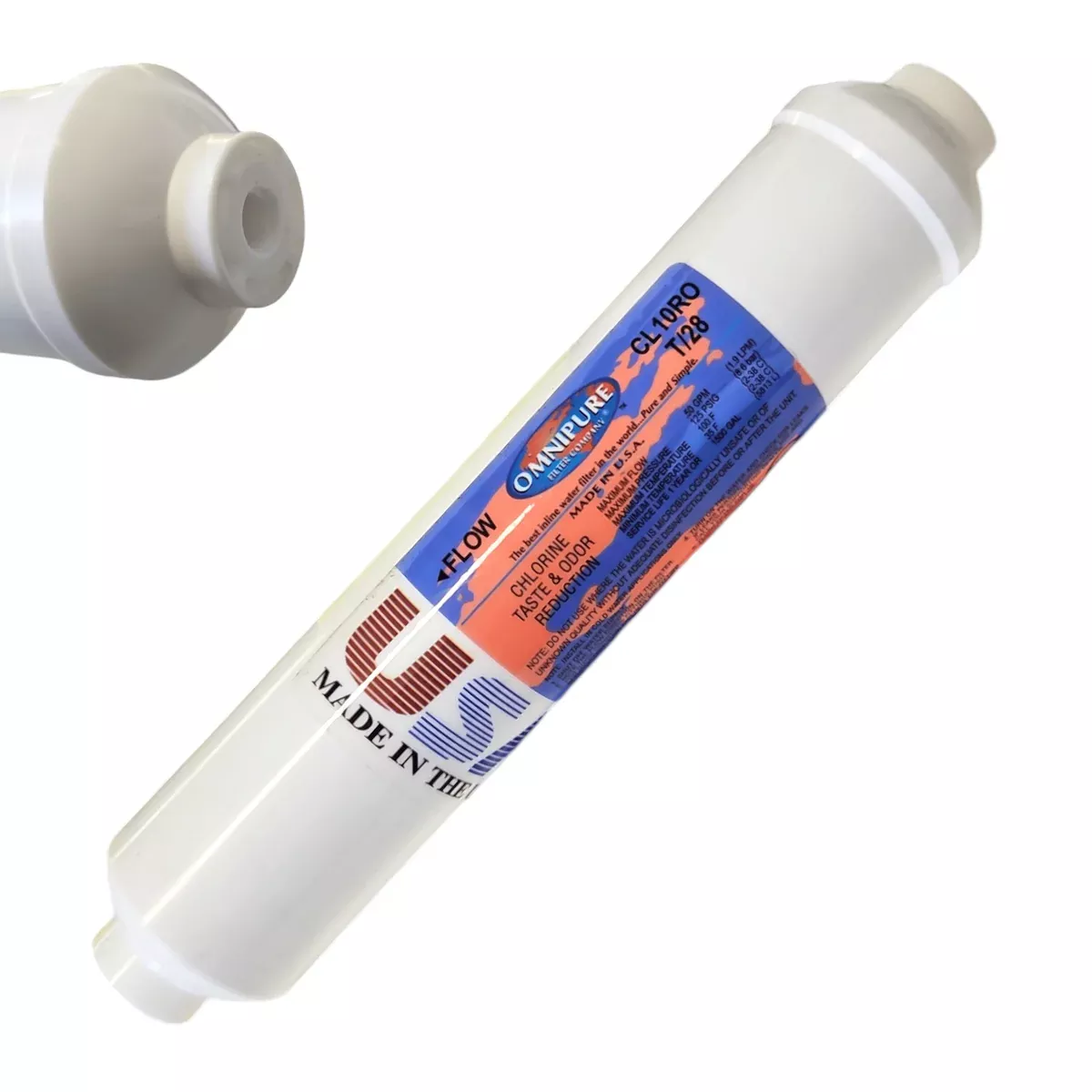 Omnipure CL10ROT28-A GAC Inline Filter,Carbon GAC - 10 x 21/8"NPT
