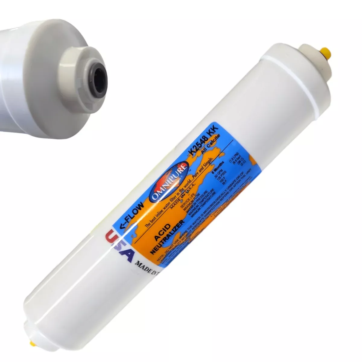 Omnipure K2548-KK Inline All Calcite 10" x 2" Postfilter 3/8" Quick Connect