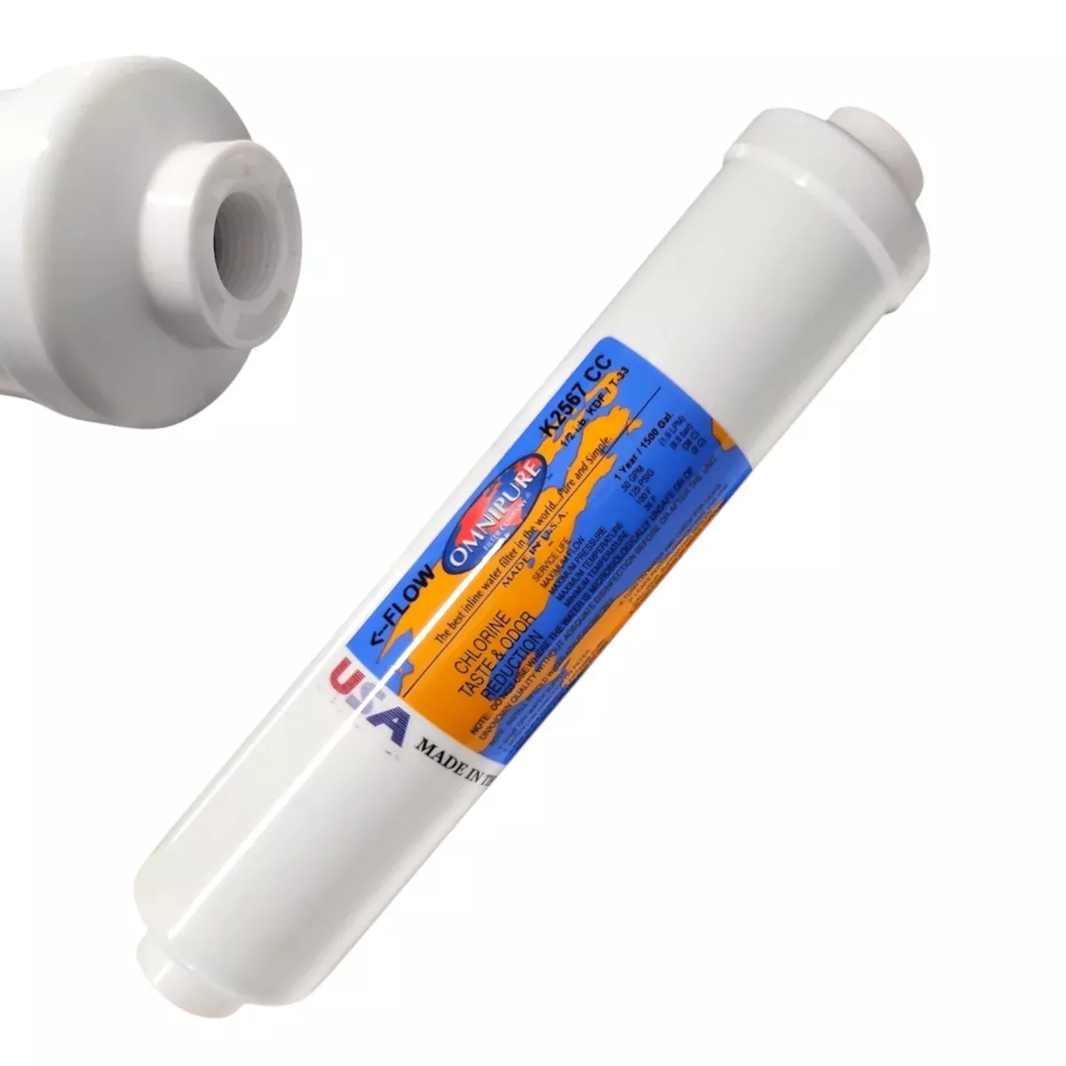 Omnipure K2567-CC Inline GAC + KDF-55 10" x 23/8"FPT