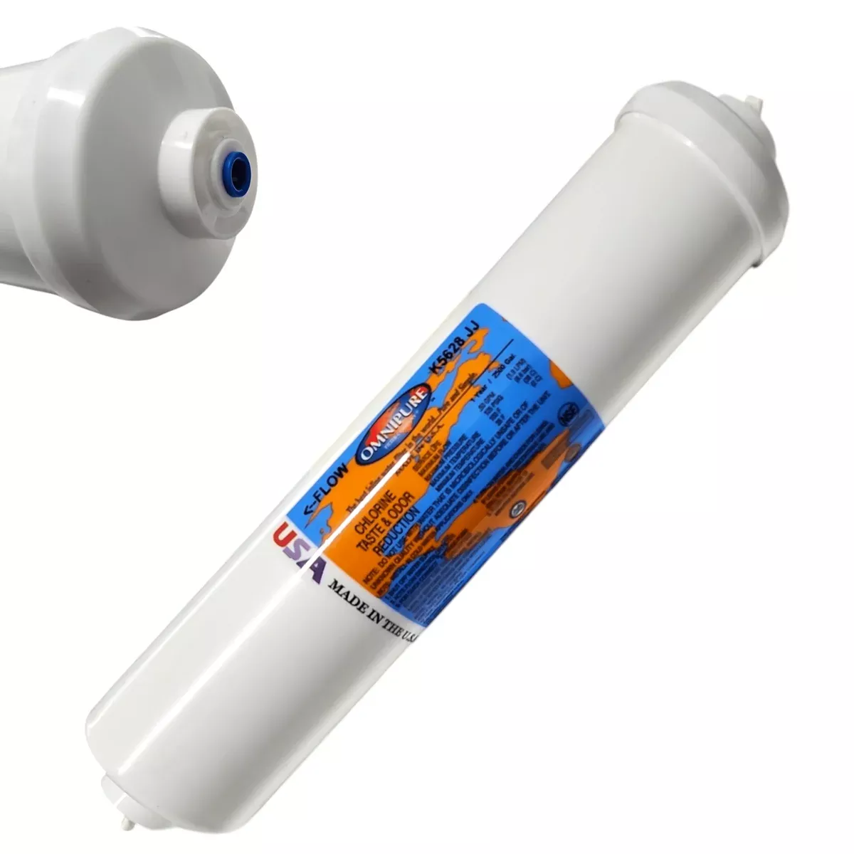 Omnipure K5628-JJ Inline GAC 12" x 2.5" Postfilter 1/4" Quick Connect