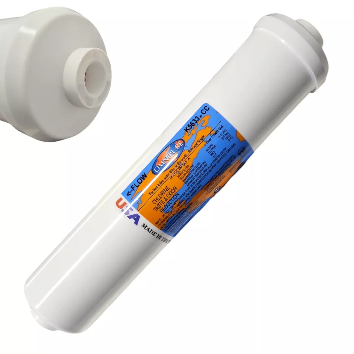 Omnipure K5633-CC Inline GAC 12" x 2.5" Postfilter 3/8"FPT