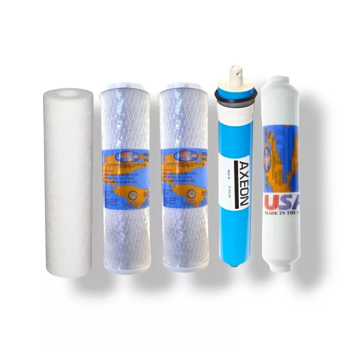 Proline Plus Compatible RO Filter Replacement Kit with 50 GPD Membrane – Complete 5-Stage Set