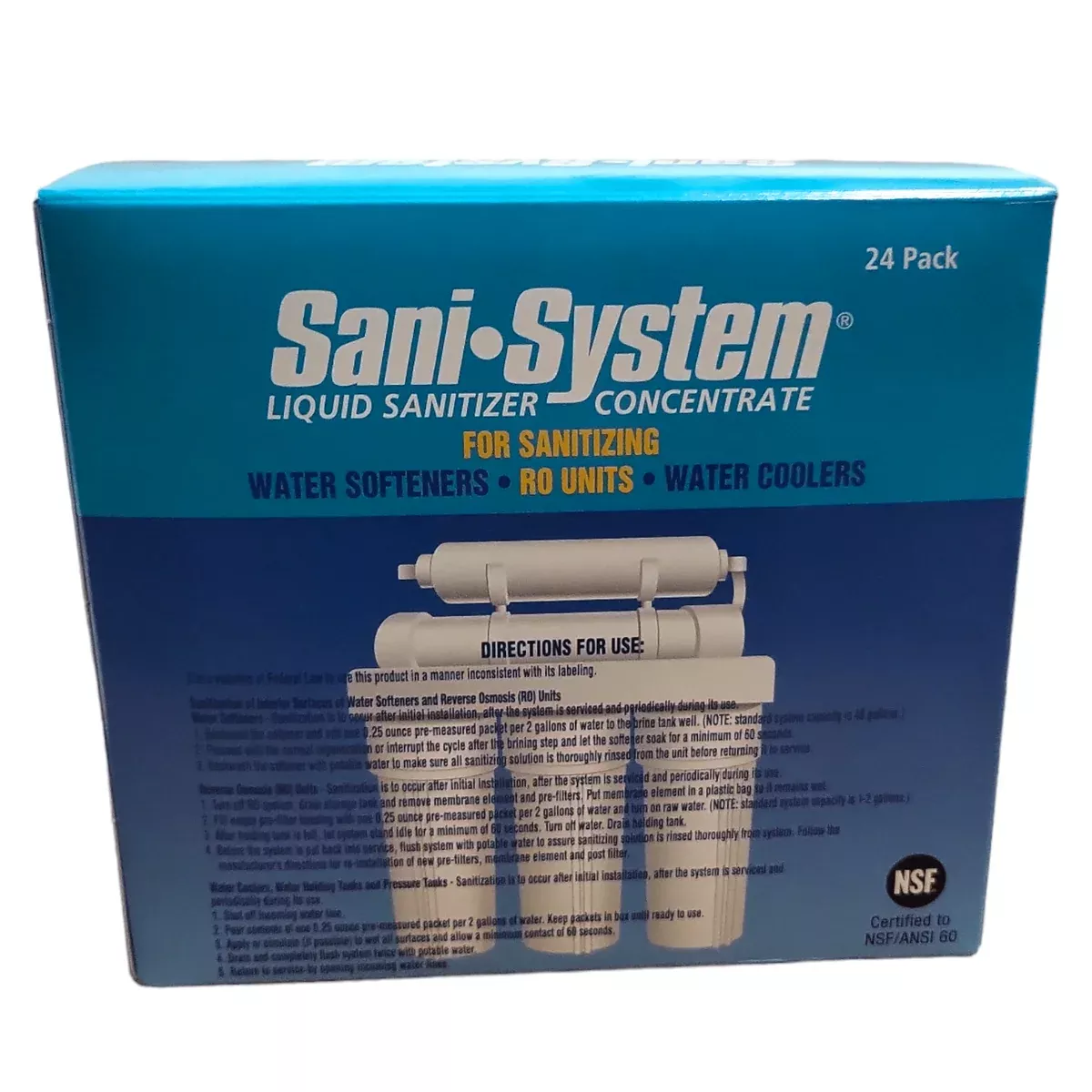Sani System SS24RO Liquid Cleaner Concentrate for RO Reverse Osmosis Systems, Coolers, Water Softeners