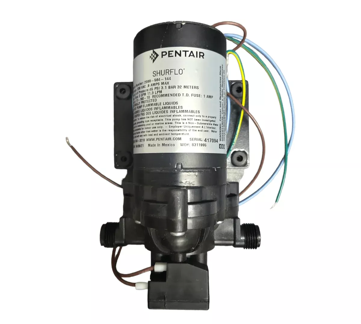 SHURflo 2088-564-144 Delivery Pump 3.0 gpm 45 psi 230VAC No Cord