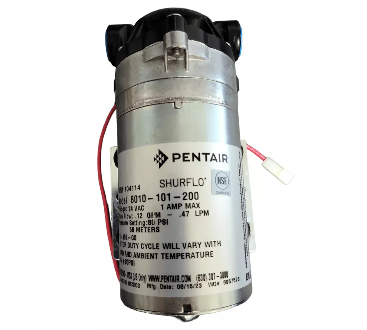 Shurflo 8010-101-200 RO Booster Pump 24V 50GPD 80PSI