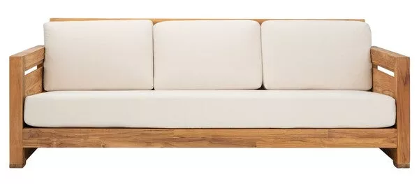 Sofá de Patio en Madera Teja Brasileña Safavieh Molokai – Beige / Natural (CPT1044A)