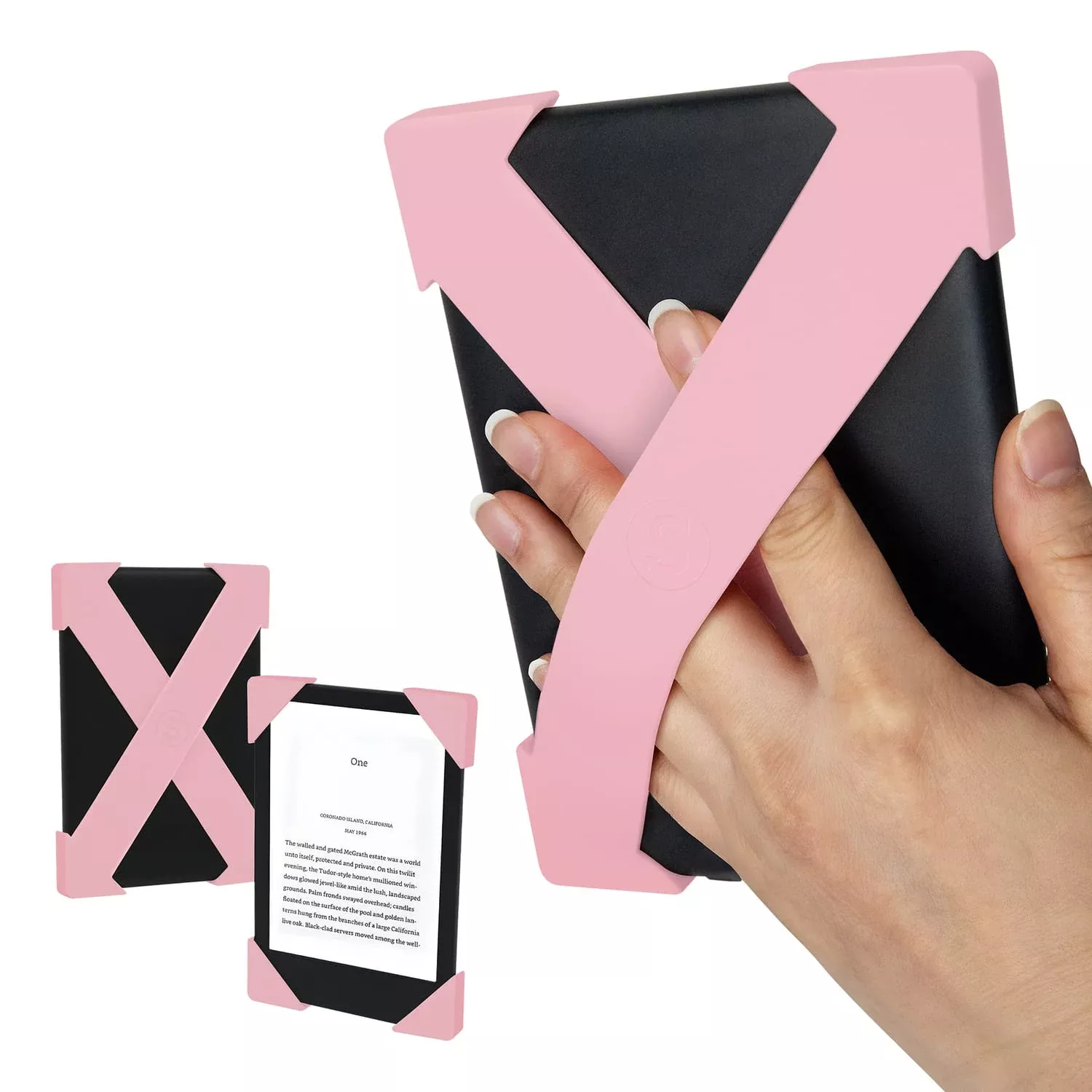 Strapsicle E-Reader Cross Straps for Select Kindle and Kobo Devices, Large, Blush