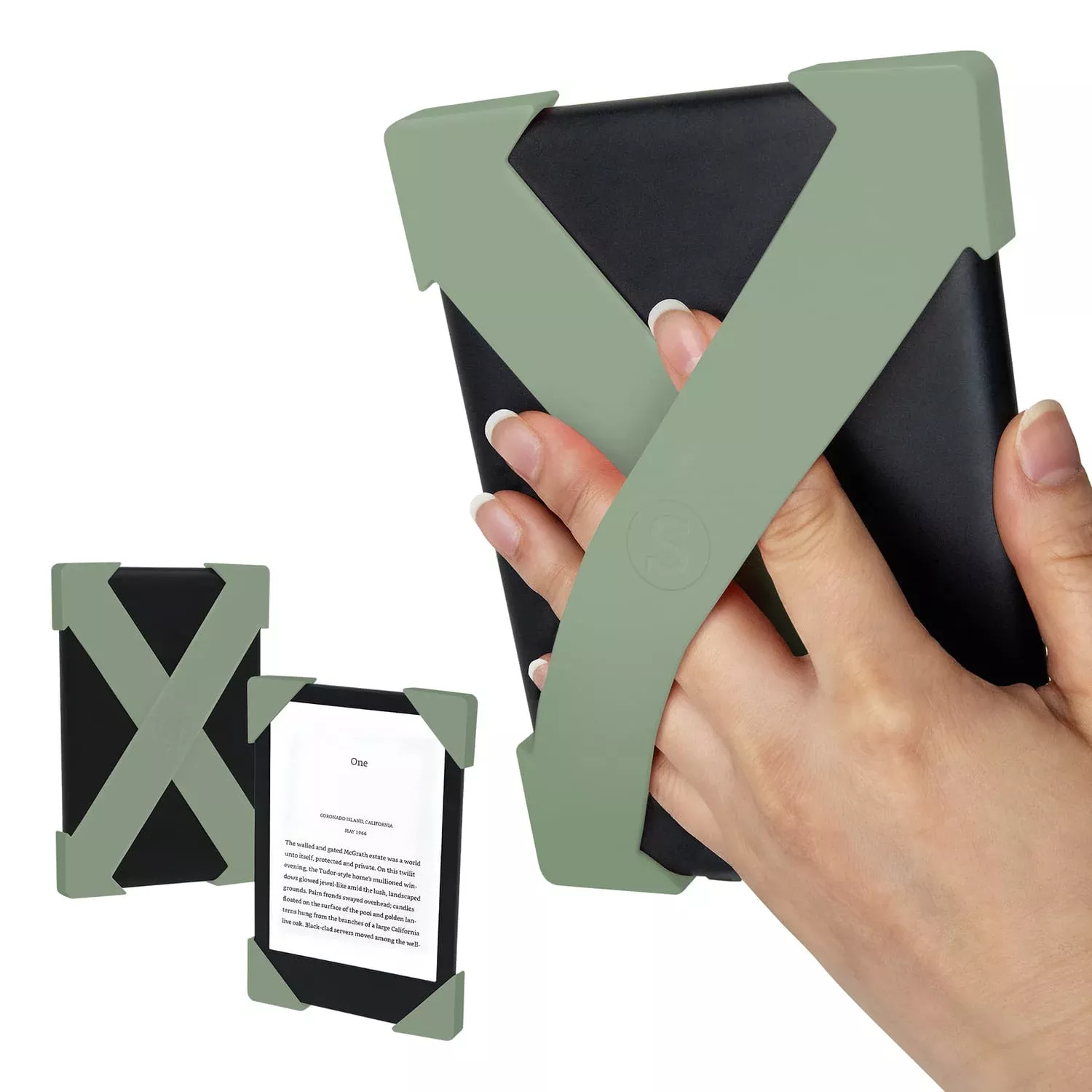Strapsicle E-Reader Cross Straps for Select Kindle and Kobo Devices, Medium, Sage Green