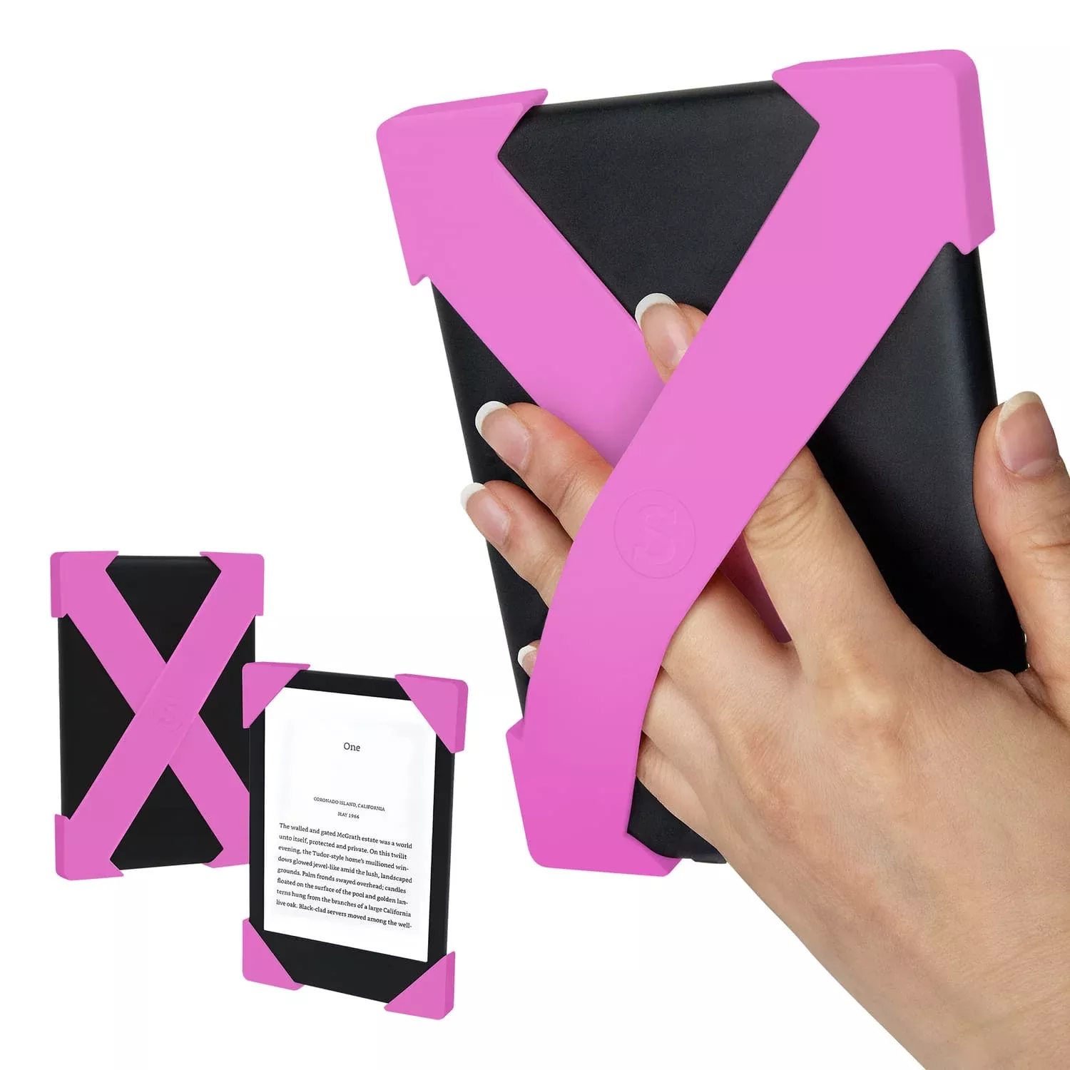 Strapsicle E-Reader Cross Straps for Select Kindle and Kobo Devices, Small, Candy Pink