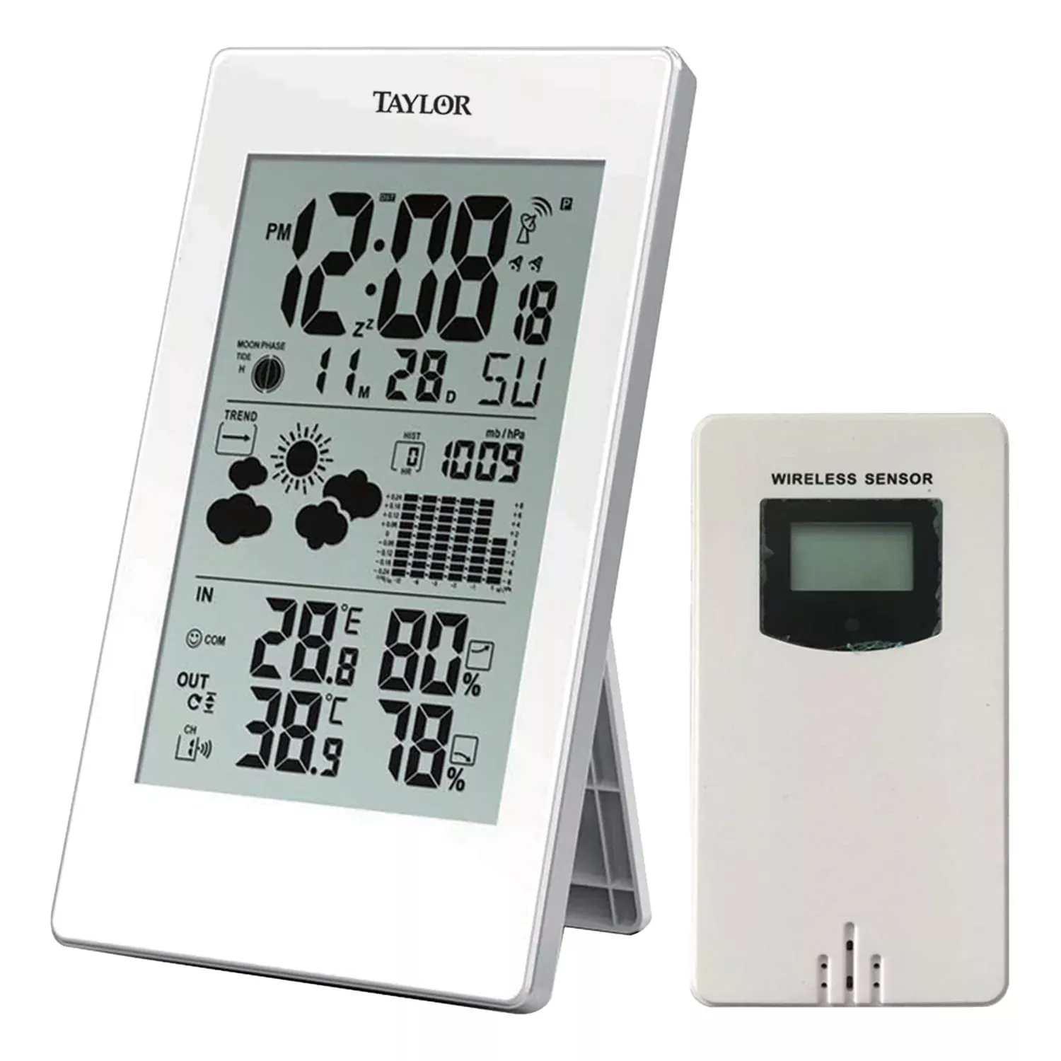 Taylor Precision Products Digital Weather Forecaster with Barometer & Alarm Clock