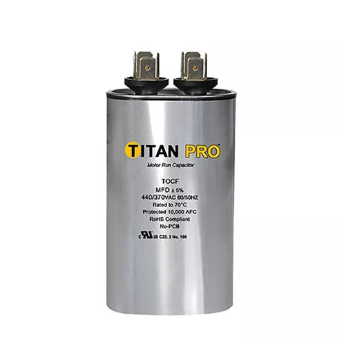 TOCF4,POCF4, Running Capacitor, 4 Uf, 440 Volts, Oval, Titan, Packard,