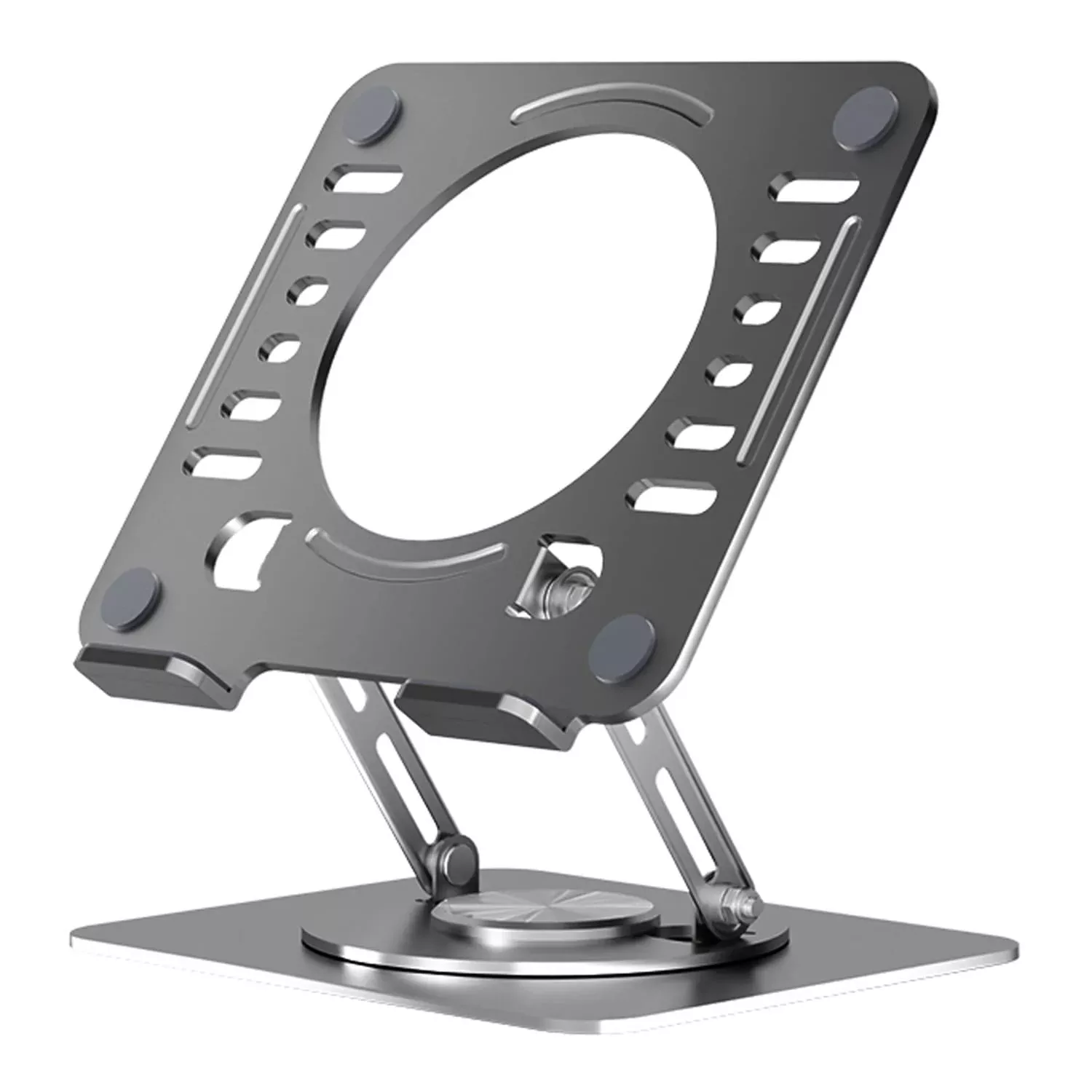 Uncaged Ergonomics Adjustable Swivel Laptop Stand for Desk, Space Gray