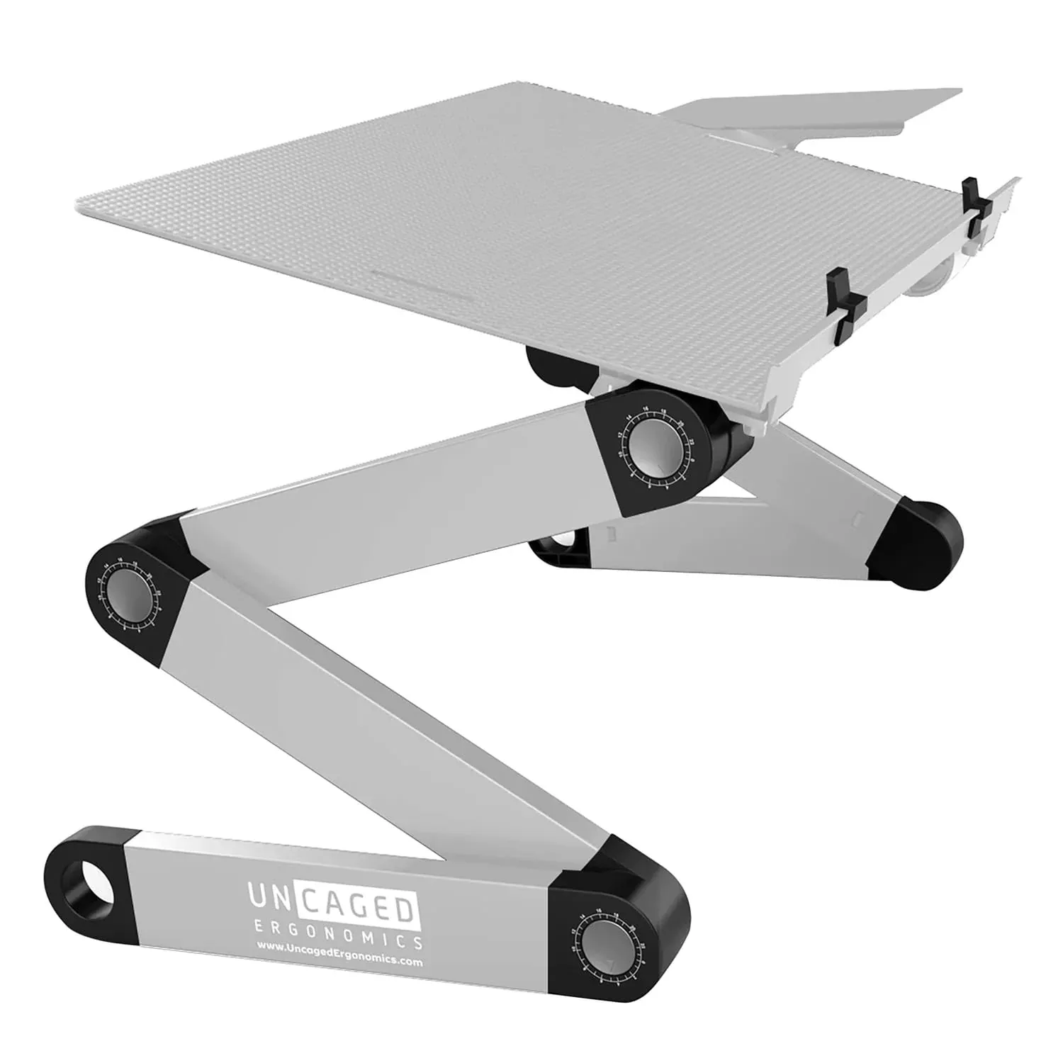 Uncaged Ergonomics WorkEZ Adjustable Keyboard Riser Stand for Desktop, Silver