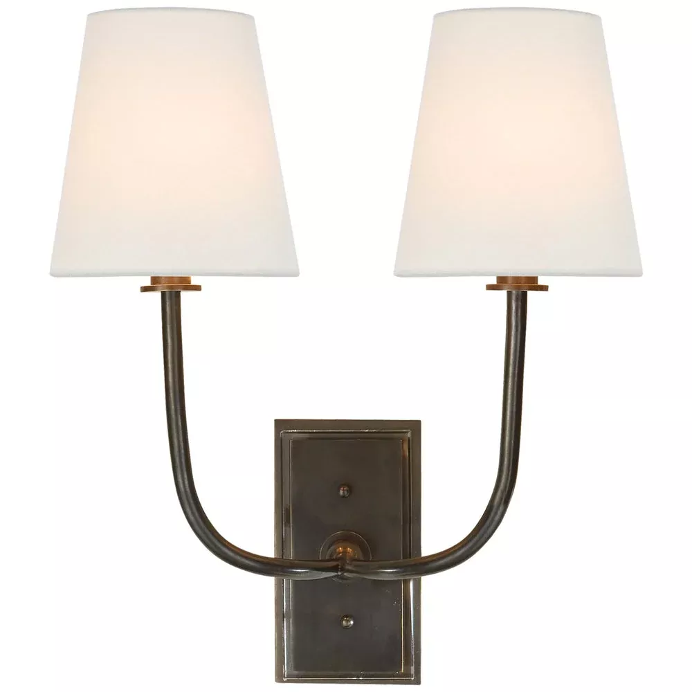 Visual Comfort TOB 2191BZ-L Double Wall Sconce, Bronze