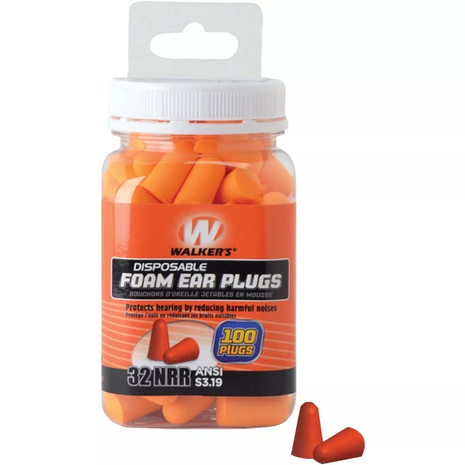 Walker's Game Ear Foam Ear Plugs, 100-ct Jar