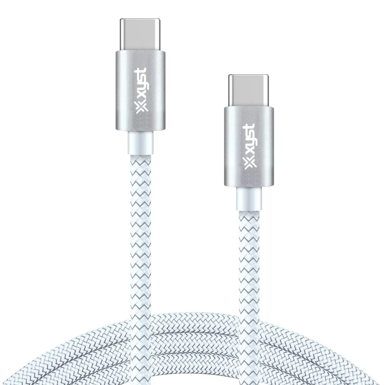 XYST 10-Ft. Braided USB-C to USB-C Cable, White